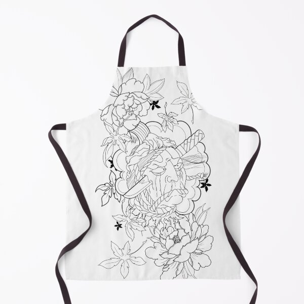 Item preview, Traditional Japanese namakubi tattoo flash. designed and sold by ReaperRoseCo.