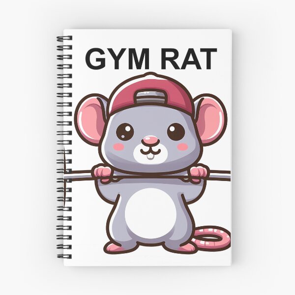Item preview, Cute Rat with "GYM RAT" logo Lifting Barbell designed and sold by ArsiStrenght.