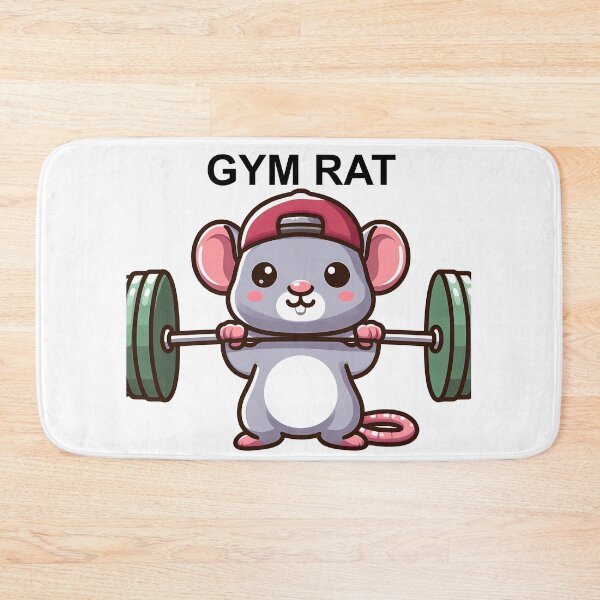Item preview, Cute Rat with "GYM RAT" logo Lifting Barbell designed and sold by ArsiStrenght.