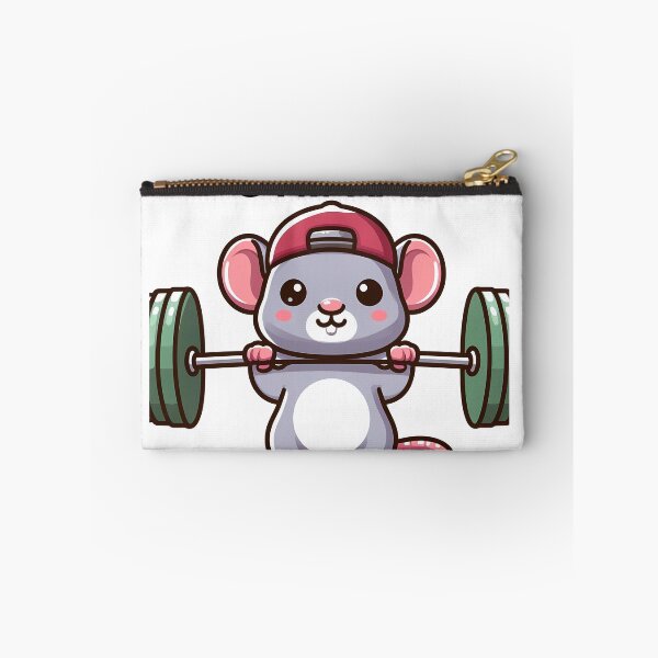 Item preview, Cute Rat with "GYM RAT" logo Lifting Barbell designed and sold by ArsiStrenght.