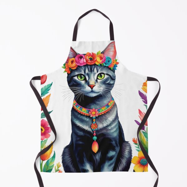 Item preview, Floral Cats Decorative Art Regal Cat Sitting Adorned with Vivid Flowers Headband designed and sold by Butler in the Home.