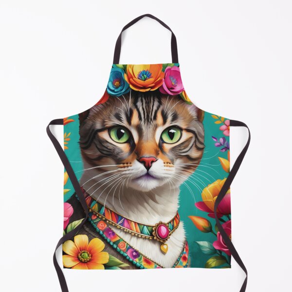 Item preview, Floral Cats Decorative Art Regal Cat Sitting Adorned with Vivid Flowers Headband designed and sold by Butler in the Home.