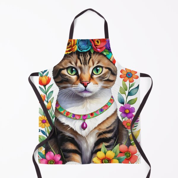 Item preview, Floral Cats Decorative Art Regal Cat Sitting Adorned with Vivid Flowers Headband designed and sold by Butler in the Home.