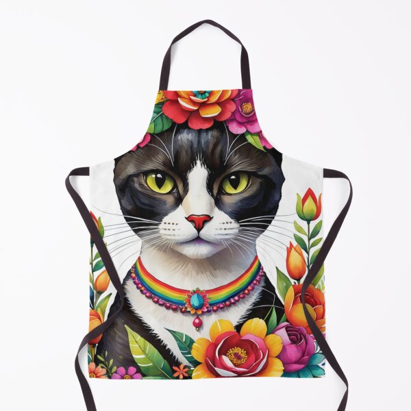 Item preview, Floral Cats Decorative Art Regal Cat Sitting Adorned with Vivid Flowers Headband designed and sold by Butler in the Home.