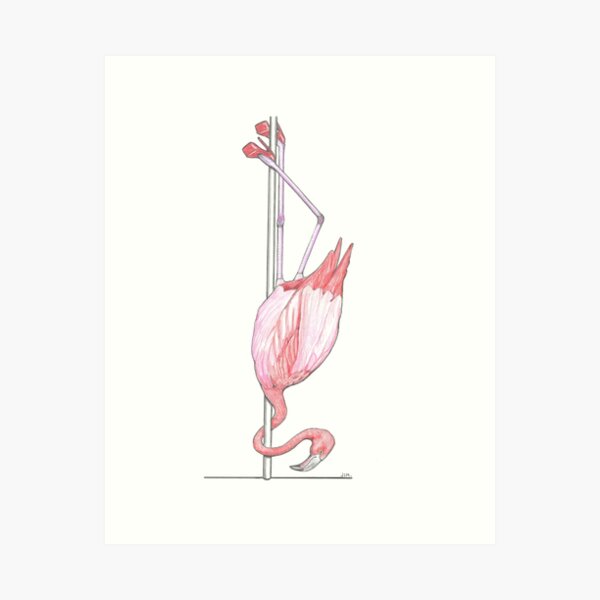 Flamingo in Flamingo Heels Art Print