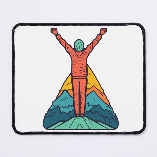 Item preview, Summit Ascent - Vibrant Mountain Yoga Pose Illustration designed and sold by NovaGenArt.