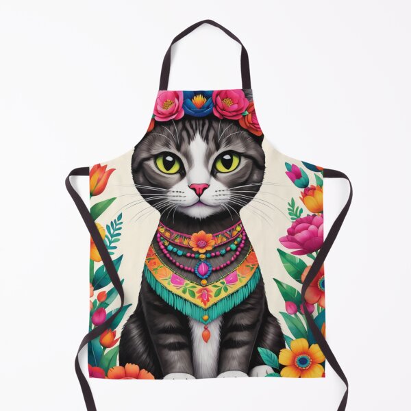 Item preview, Floral Cats Decorative Art Regal Cat Sitting Adorned with Vivid Flowers Headband designed and sold by Butler in the Home.