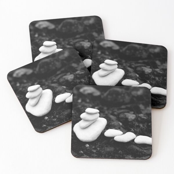 Item preview, White stones on the beach in monochrome designed and sold by KSGStudio.
