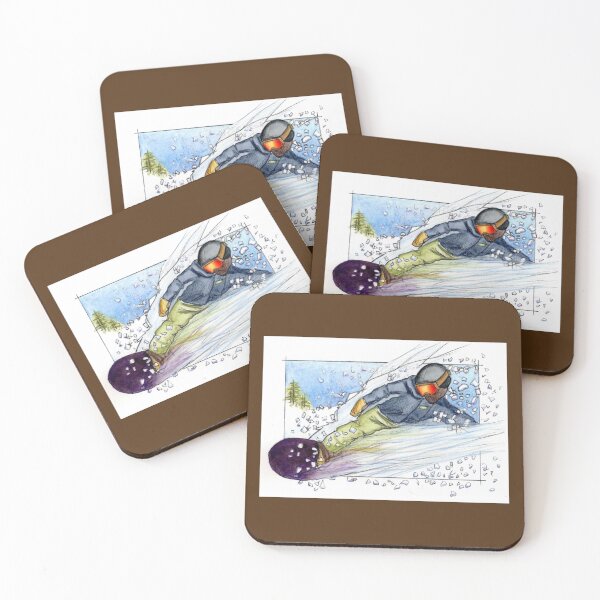 Item preview, Snow Boarder carves the pow on the mountain designed and sold by DrawnToColour.