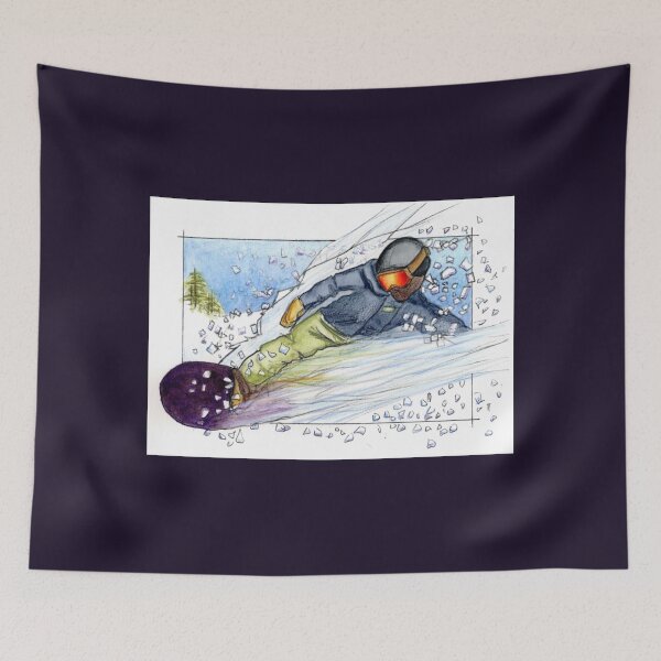Item preview, Snow Boarder carves the pow on the mountain designed and sold by DrawnToColour.