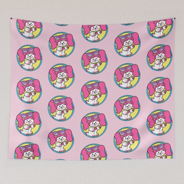 Item preview, Poochie in a circle - Retro 80s Pink Dog designed and sold by FunnehGacha.