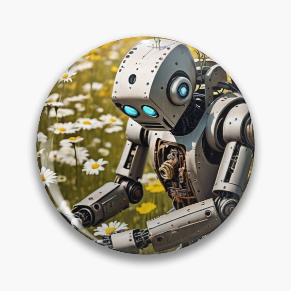 Item preview, Robo-blossoms: A metallic heart blooms with floral passion designed and sold by MoonShroomPrint.