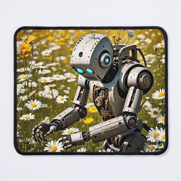 Item preview, Robo-blossoms: A metallic heart blooms with floral passion designed and sold by MoonShroomPrint.