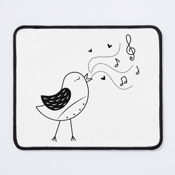 Item preview, Cute monochrome singing nightingale designed and sold by OM-lova.