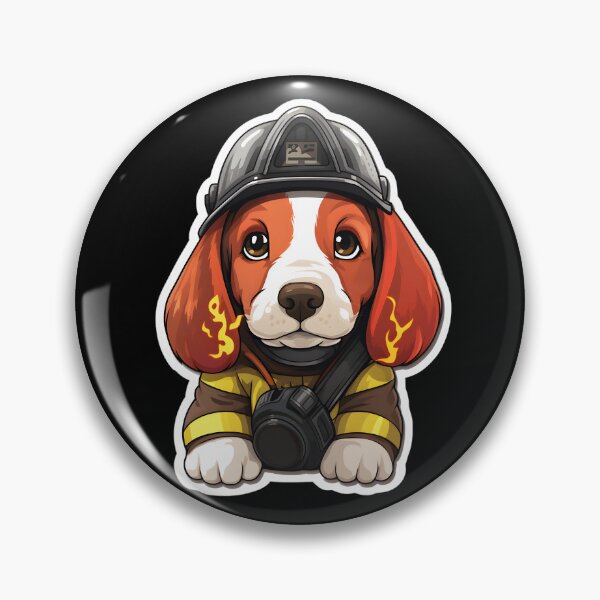 Item preview, Firefighter Basset Hound designed and sold by CUTEDOGGIEZ.