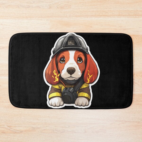 Item preview, Firefighter Basset Hound designed and sold by CUTEDOGGIEZ.
