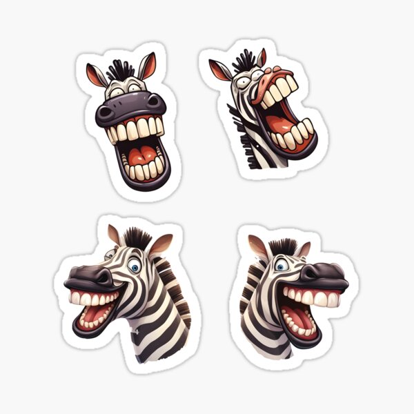 Artikel-Vorschau von Verrückte Zebra-Aufkleber – Lachendes Zebra-Paket, designt und verkauft von BeansterNL.
