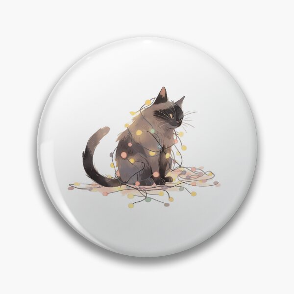 Item preview, Cute Cat Tangled in Christmas Lights designed and sold by LittleLuvies.
