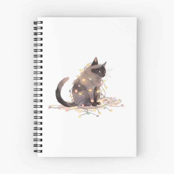 Item preview, Cute Cat Tangled in Christmas Lights designed and sold by LittleLuvies.