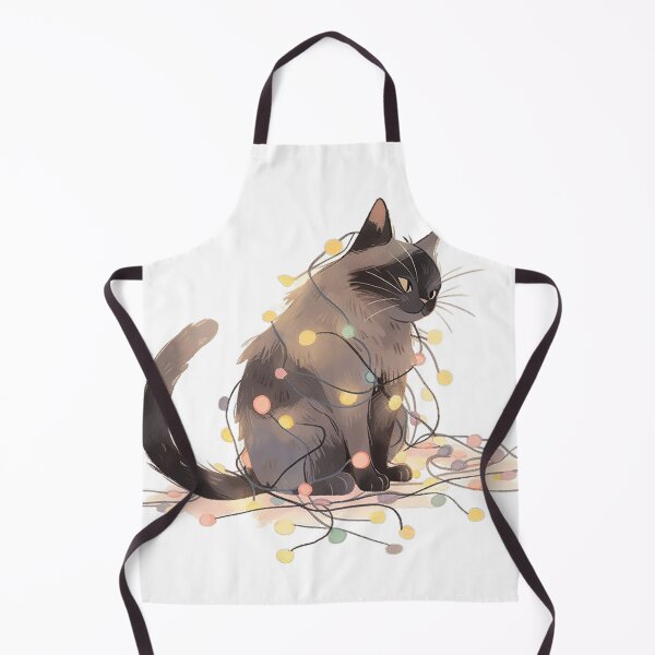 Item preview, Cute Cat Tangled in Christmas Lights designed and sold by LittleLuvies.