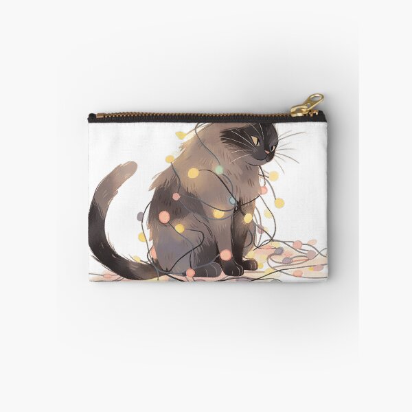 Item preview, Cute Cat Tangled in Christmas Lights designed and sold by LittleLuvies.