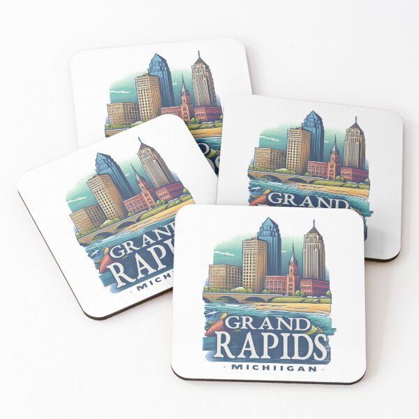 Item preview, Grand Rapids Michigan Watercolor Illustration designed and sold by PaintMeWorld.