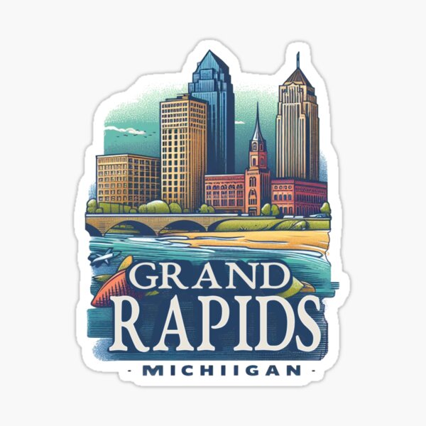 Artikel-Vorschau von Grand Rapids Michigan Aquarell Illustration, designt und verkauft von PaintMeWorld.