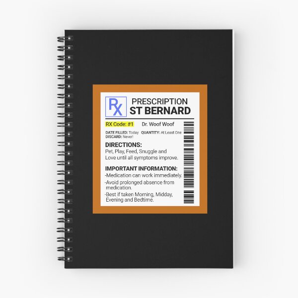 Item preview, RX Prescription St Bernard Funny Dog Gift  designed and sold by Guarddogdrive.