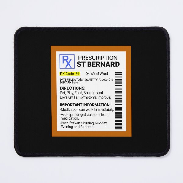 Item preview, RX Prescription St Bernard Funny Dog Gift designed and sold by Guarddogdrive.