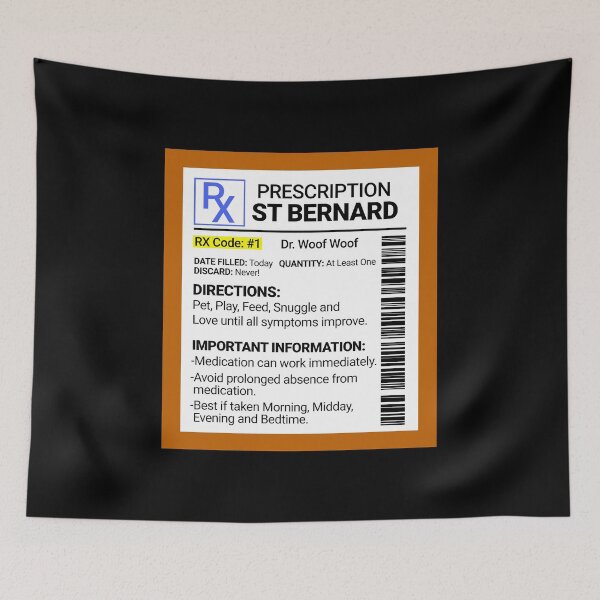 Item preview, RX Prescription St Bernard Funny Dog Gift  designed and sold by Guarddogdrive.