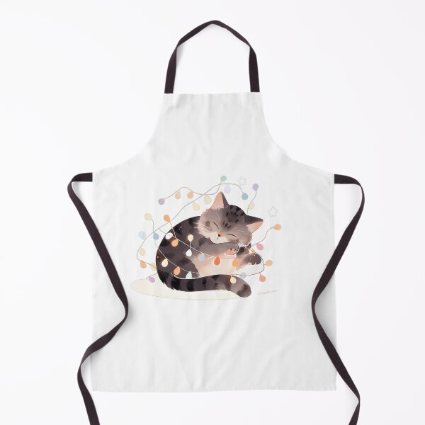 Item preview, Adorable Cat Tangled in Christmas Lights designed and sold by LittleLuvies.
