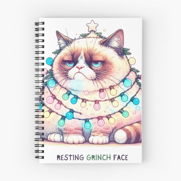 Item preview, Grumpy Cat Resting Grinch Face Christmas Tee designed and sold by wearandpaper.