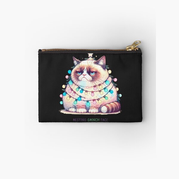 Item preview, Grumpy Cat Resting Grinch Face Christmas Tee designed and sold by wearandpaper.