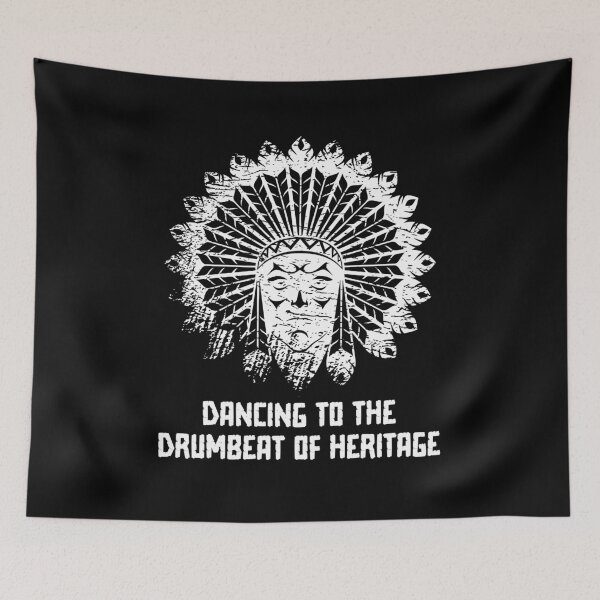 Item preview, Dancing to the Drumbeat of Heritage - Native American Indian Heritage (White Distressed Design) designed and sold by Spiprinto.