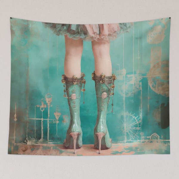 Item preview, Vintage pale coral colored pretty woman female feet legs designed and sold by Lefteris Betsis.