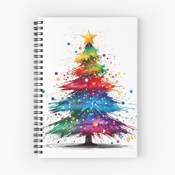 Aperçu de l'œuvre Sapin de Noël Pop Art aux couleurs vives créée et vendue par ReverseBleach.
