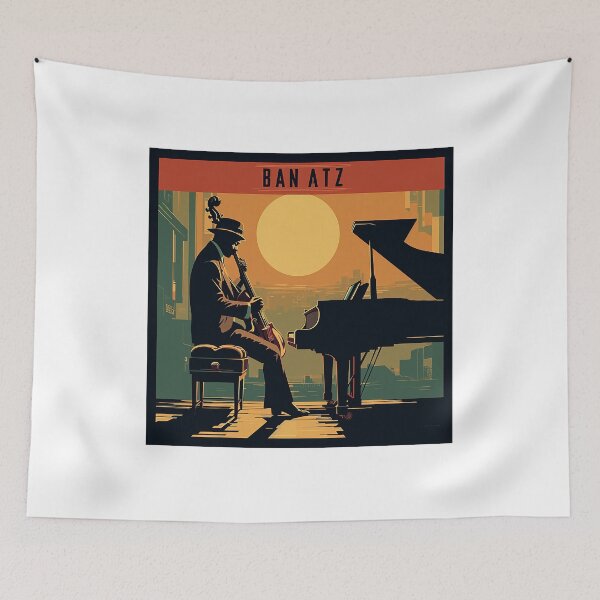 Item preview, Musician play jazz on the moonlight designed and sold by RalNix.