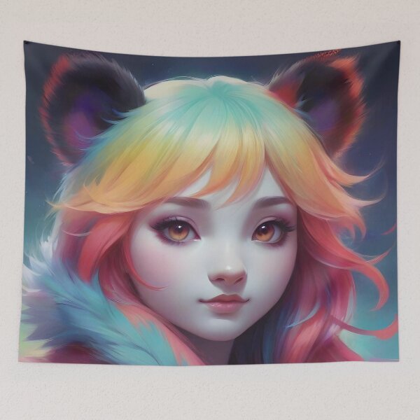 Item preview, Viking panda bear woman art in watercolor designed and sold by pixelartestudio.