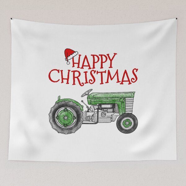 Item preview, Vintage Tractor Christmas Farmer Farming (Green) designed and sold by doodlerob.
