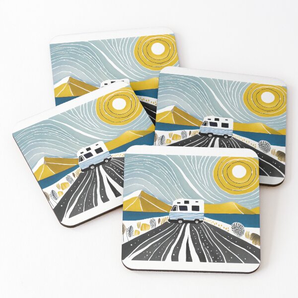 Item preview, A motor home on an abstract colorful road designed and sold by uliklo.
