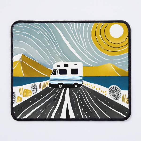 Item preview, A motor home on an abstract colorful road designed and sold by uliklo.