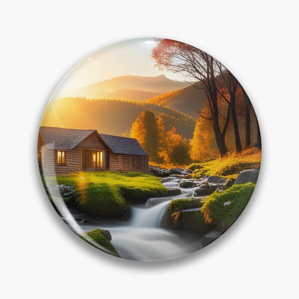 Item preview, A Cabin Beside Of A Beautiful Stream designed and sold by Paw's Arts.