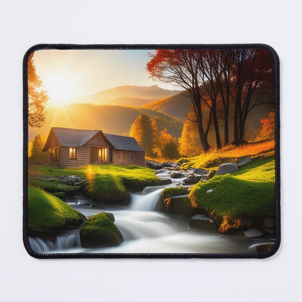 Item preview, A Cabin Beside Of A Beautiful Stream designed and sold by Paw's Arts.