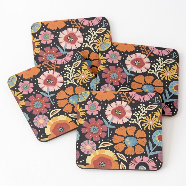 Item preview, wild flowers black background designed and sold by EasyPrints337.