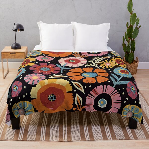 Item preview, wild flowers black background designed and sold by EasyPrints337.