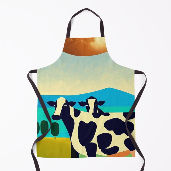 Item preview, Cows Under Full Moon Authentic Mid-Century Modern Pop Art Cool Vivid Colours Farms Planets designed and sold by StudioEsMoncher.