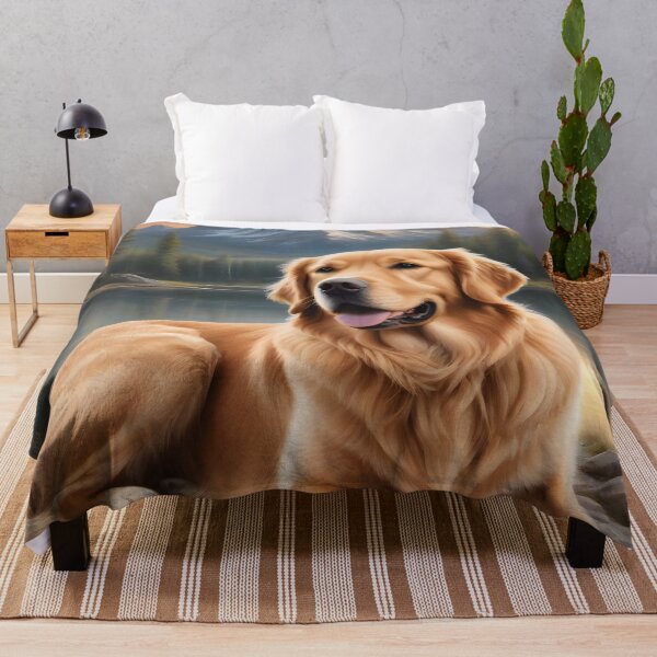 Item preview, Golden Retriever dog in the mountains designed and sold by pixelartestudio.