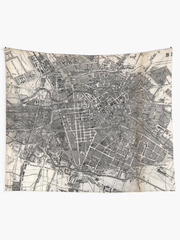 "Vintage Map of Berlin Germany (1870)" Tapestry by BravuraMedia  Redbubble