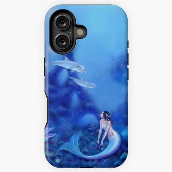 Item preview, Ultramarine Mermaid & Dolphins designed and sold by silverstars.
