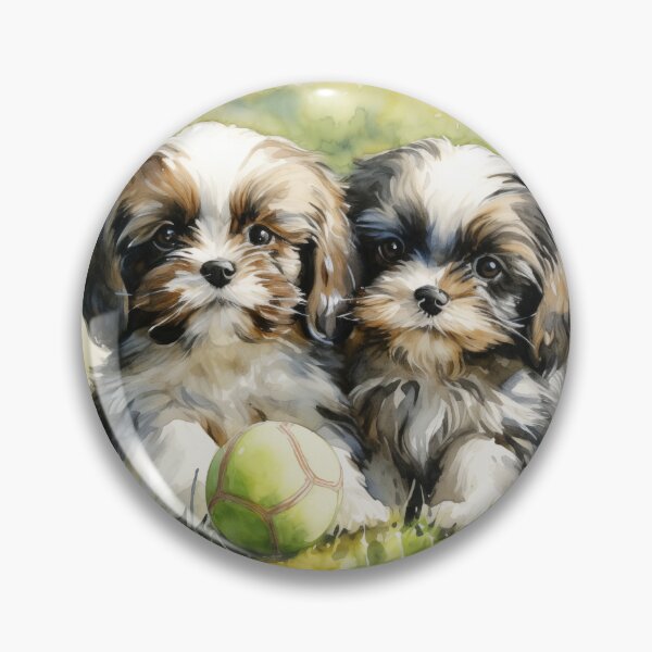 Item preview, Shih Tzus on Grass, Watercolor designed and sold by Samuelsboro.